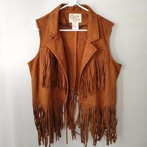 Cripple Creek Open Front Fringe Vest X Large